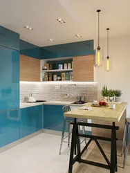 Aquamarine kitchen in the interior