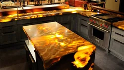 Flexible marble in the kitchen interior