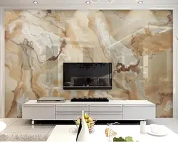 Marble photo wallpaper in the living room interior