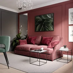Lingonberry Sofa In The Living Room Interior