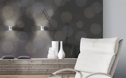 Wallpaper circles in the living room interior