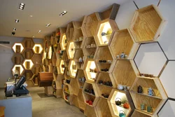 Honeycomb Shelves In The Hallway Interior