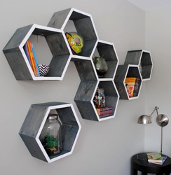 Honeycomb Shelves In The Hallway Interior