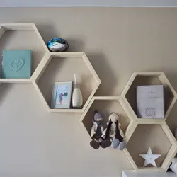 Honeycomb shelves in the hallway interior