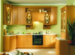 Kitchen golden oak in the interior