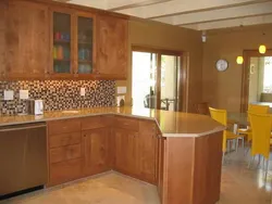Kitchen golden oak in the interior