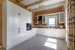 Wooden panels in the kitchen interior