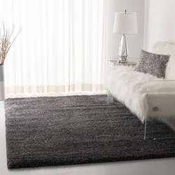 Серый ковер в интерьере спальни