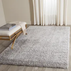 Gray carpet in the bedroom interior