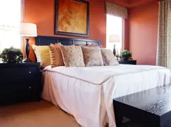 Terracotta Bed In The Bedroom Interior