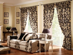 Companion curtains in the living room interior
