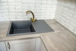 Gray Sink In The Kitchen Interior