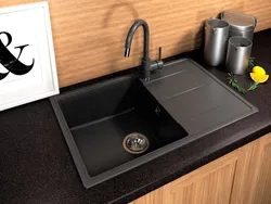 Gray Sink In The Kitchen Interior