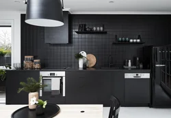 Black kitchen in the interior reviews