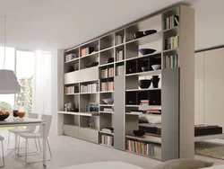 Open Shelving In The Living Room Interior