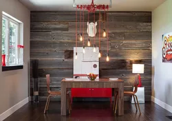 Barn board in the kitchen interior