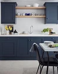 Blue IKEA kitchen in the interior