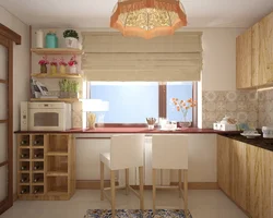 Kitchen interior with small window