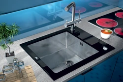 Stainless Steel Sink In The Kitchen Interior