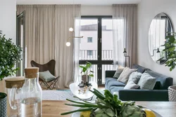 Curtains for Scandinavian living room interior