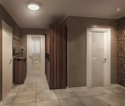 Hallway interior with beige doors