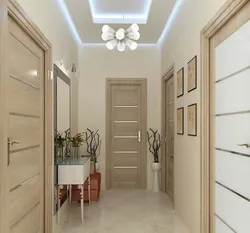 Hallway interior with beige doors