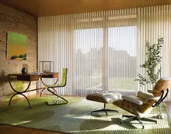Vertical Blinds In The Living Room Interior