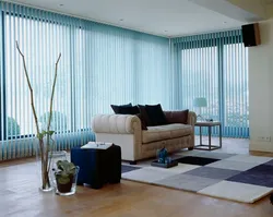 Vertical Blinds In The Living Room Interior