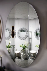 Oval Mirror In The Bathroom Interior