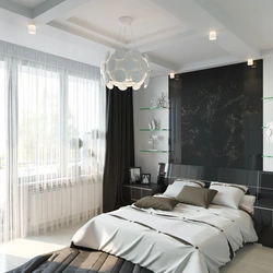 Black Tulle In The Bedroom Interior
