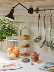 Glassware in the kitchen interior