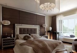 Milk bed in the bedroom interior