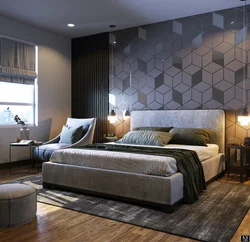 Wallpaper Honeycombs In The Bedroom Interior
