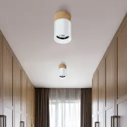 Overhead lamps in the living room interior