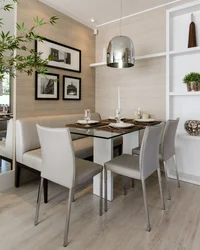 Kitchen table in living room interior