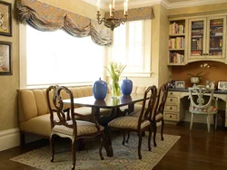 Kitchen table in living room interior