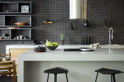 Black Bricks In The Kitchen Interior