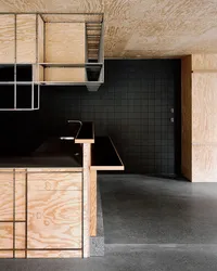 Kitchen Made Of Plywood In The Interior