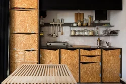 Kitchen made of plywood in the interior