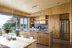 Kitchen Made Of Plywood In The Interior