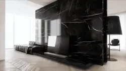 Черный мрамор в интерьере гостиной