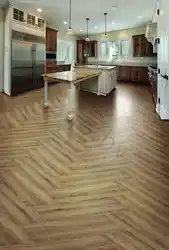 Линолеум в интерьере кухни гостиной