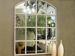 Зеркало окно в интерьере кухни