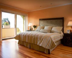 Caramel color in the bedroom interior