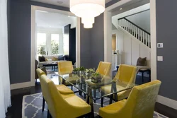 Yellow chairs in the living room interior