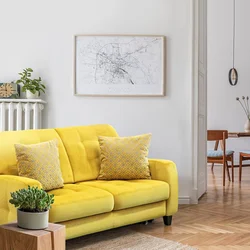 Yellow chairs in the living room interior