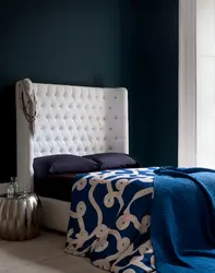 Bedroom Interior With Blue Bedspread