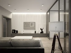 Warm minimalism in the living room interior