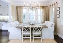 White sofa in the kitchen interior