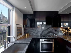 Black Marble In The Kitchen Interior